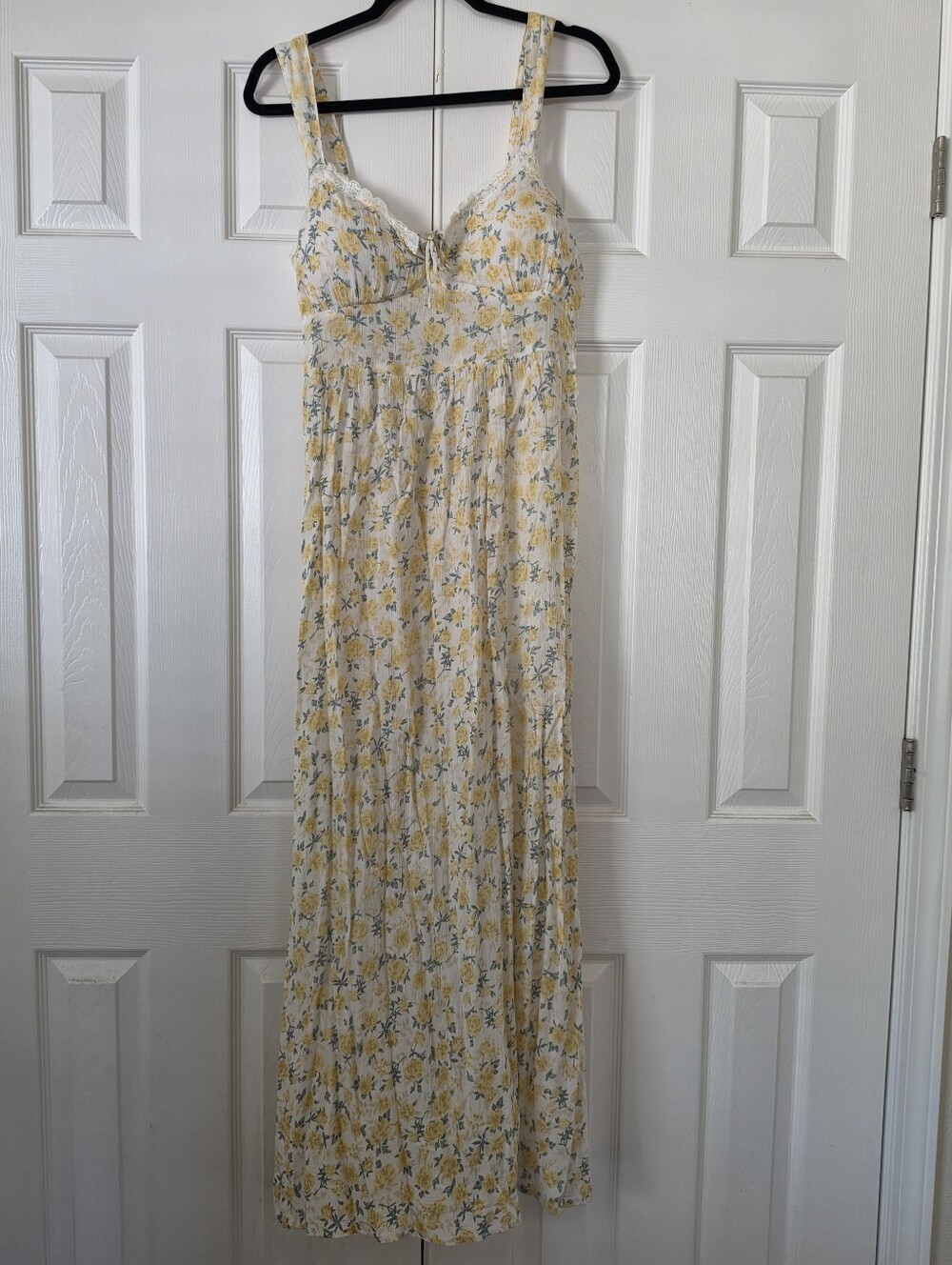 Women's Yellow Floral Maxi Dress